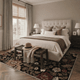 thumbnail image 1 of DEORAB 5x7 Area Rugs Vintage Floral Print Dark Earth Low Pile Lightweight Machine Washable Non Slip Rug for Living Room, Bedroom, 1 of 5