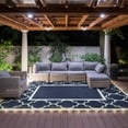 thumbnail image 1 of DEORAB 6'X9' Led Outdoor Rug In Night Reversible Plastic Waterproof Outside Rugs,Blue & White, 1 of 5
