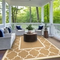 thumbnail image 1 of DEORAB 6'X9' Outdoor Rug Clearance Reversible Plastic Waterproof Outside Rugs, Brown & Beige, 1 of 5
