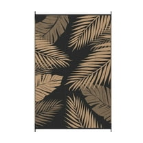 DEORAB 6'x9' Outdoor Rugs Patio Waterproof Outside Mat Reversible Plastic Camping Carpet,Black & Brown