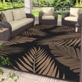 thumbnail image 1 of DEORAB 6'x9' Outdoor Rugs Patio Waterproof Outside Mat Reversible Plastic Camping Carpet, Black & Brown, 1 of 9