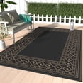 thumbnail image 1 of DEORAB 6'x9' Outdoor Rugs Waterproof Patio Reversible Plastic Carpet Camping Outside Mat,Black & Brown, 1 of 8