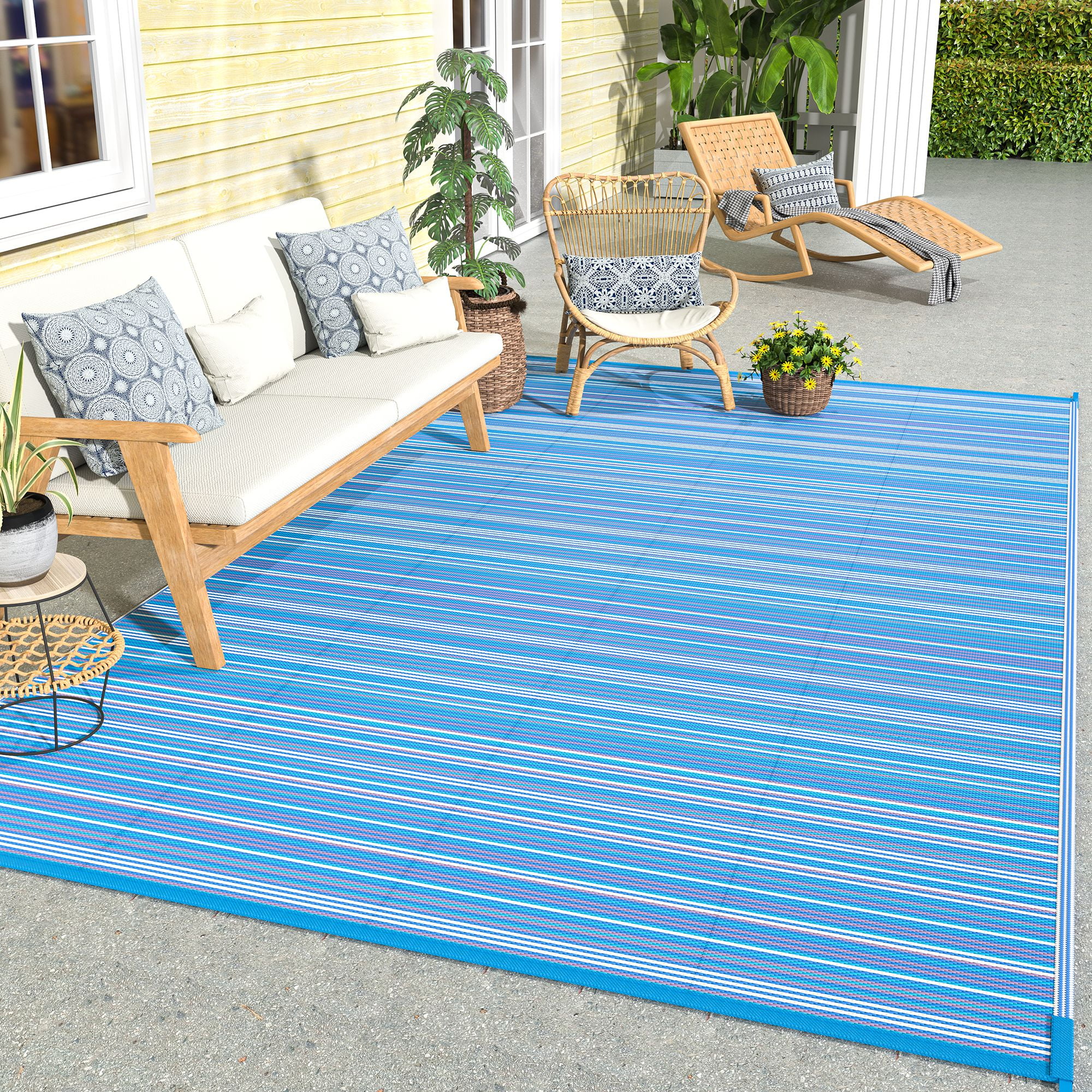 DEORAB 6x9 Outdoor Rug Waterproof Plastic Carpet, Rv Mat for Patio