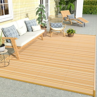 5'X8' Indoor Outdoor Rug Terracotta Orange Geometric Porch Deck Patio  Furniture