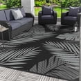 thumbnail image 1 of DEORAB 8'x10' Outdoor Rugs Patio Waterproof Outside Mat Reversible Plastic Camping Carpet,Black & Grey, 1 of 9