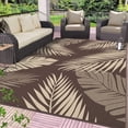 thumbnail image 1 of DEORAB 8'x10' Outdoor Rugs Patio Waterproof Outside Mat Reversible Plastic Camping Carpet,Coffee & Beige, 1 of 9