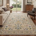 thumbnail image 1 of DEORAB 8x10 Area Rugs Floral Vines Print Pattern Dusty Beige Low Pile Lightweight Indoor Machine Washable Non Slip Rug for Living Room, Bedroom, 1 of 6