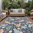 thumbnail image 1 of DEORAB 9'x12' Outdoor Rug Chenille Patio Carpet Three-Layer Material Imitation Silicone Spot Molding Camping Outside RV Mat,Blue, 1 of 10