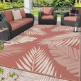 thumbnail image 1 of DEORAB 9'x12' Outdoor Rugs Patio Waterproof Outside Mat Reversible Plastic Camping Carpet Brickred, 1 of 7
