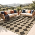 thumbnail image 1 of DEORAB Jute Outdoor Rug 8x10 Checkered Jute Rug Polyester Machine Weave Easy-Cleaning Non Slip Geometric Carpet Patio Backyard Porch Deck Balcony Zigzag Diamond, 1 of 8