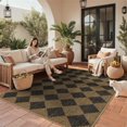 thumbnail image 1 of DEORAB Jute Outdoor Rug 8x10 Checkered Jute Rug Polyester Machine Weave Easy-Cleaning Non Slip Geometric Carpet Patio Backyard Porch Deck Balcony Zigzag Diamond, 1 of 7