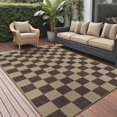thumbnail image 1 of DEORAB Jute Outdoor Rug 8x10 Checkered Jute Rug Polyester Machine Weave Easy-Cleaning Non Slip Patio Backyard Porch Deck Balcony Checkerboard, 1 of 8