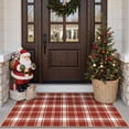 thumbnail image 1 of DEORAB Outdoor Door Mat 3'x 5' Welcome Mat Chenille Three-Layer Material Imitation Silicone Spot Molding Washable Carpet Front Door Mat Entryway Patio Red & White, 1 of 9