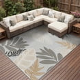 thumbnail image 1 of DEORAB Outdoor Rug 5'X8' Chenille Patio Carpet Three-Layer Material Imitation Silicone Spot Molding Camping Outside RV Mat Grey, 1 of 10