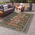 thumbnail image 1 of DEORAB Outdoor Rug 5'X8' Chenille Patio Carpet Washable Non Slip Three-Layer Material Animal Print Rug Camping Outside RV Mat,Green, 1 of 7