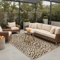 thumbnail image 1 of DEORAB Outdoor Rug 5'X8' Chenille Patio Carpet Washable Non Slip Three-Layer Material Animal Print Rug Camping Outside RV Mat,Leopard, 1 of 7