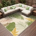thumbnail image 1 of DEORAB Outdoor Rug 5'x8' Washable Patio Rug Non Shedding Easy Cleaning Leaves Outside Carpet for Balcony Backyard Deck RV, 1 of 10