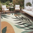 thumbnail image 1 of DEORAB Outdoor Rug 8'X10' Chenille Patio Carpet Three-Layer Material Imitation Silicone Spot Molding Camping Outside RV Mat,Beige&Green, 1 of 10