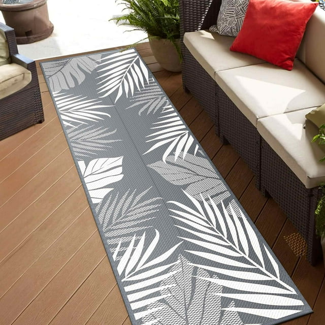 DEORAB Outdoor Rug for Patio Clearance,2.5'x8' Waterproof Mat