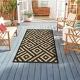 DEORAB 3'x5' Reversible & Waterproof Outdoor Rug, Black & Brown