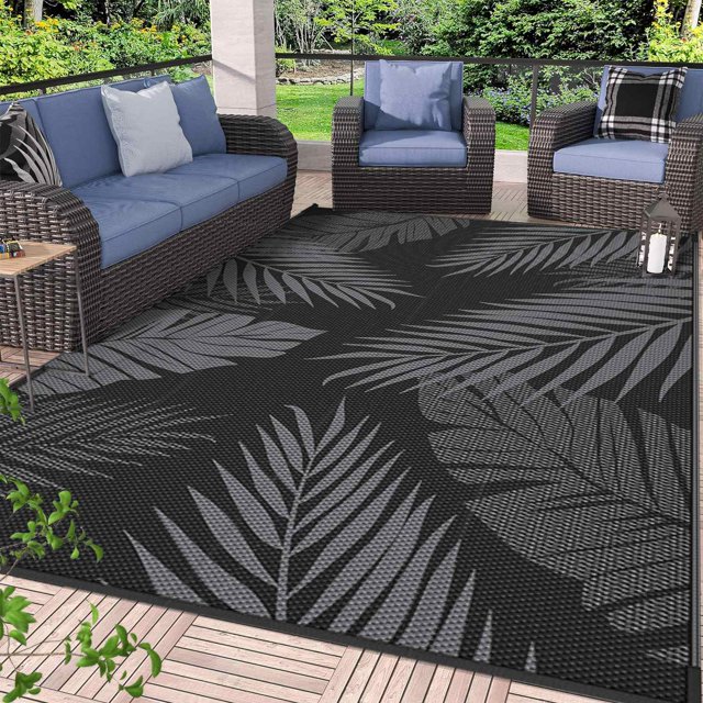 DEORAB Outdoor Rug for Patio Clearance,5'x8' Waterproof Mat,Reversible