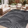 thumbnail image 1 of DEORAB 5'x8' Outdoor Rugs Waterproof Patio Reversible Plastic Straw Carpet Camping Outside Mat For Garden Balcony Camping Porch, Black & Grey, 1 of 7