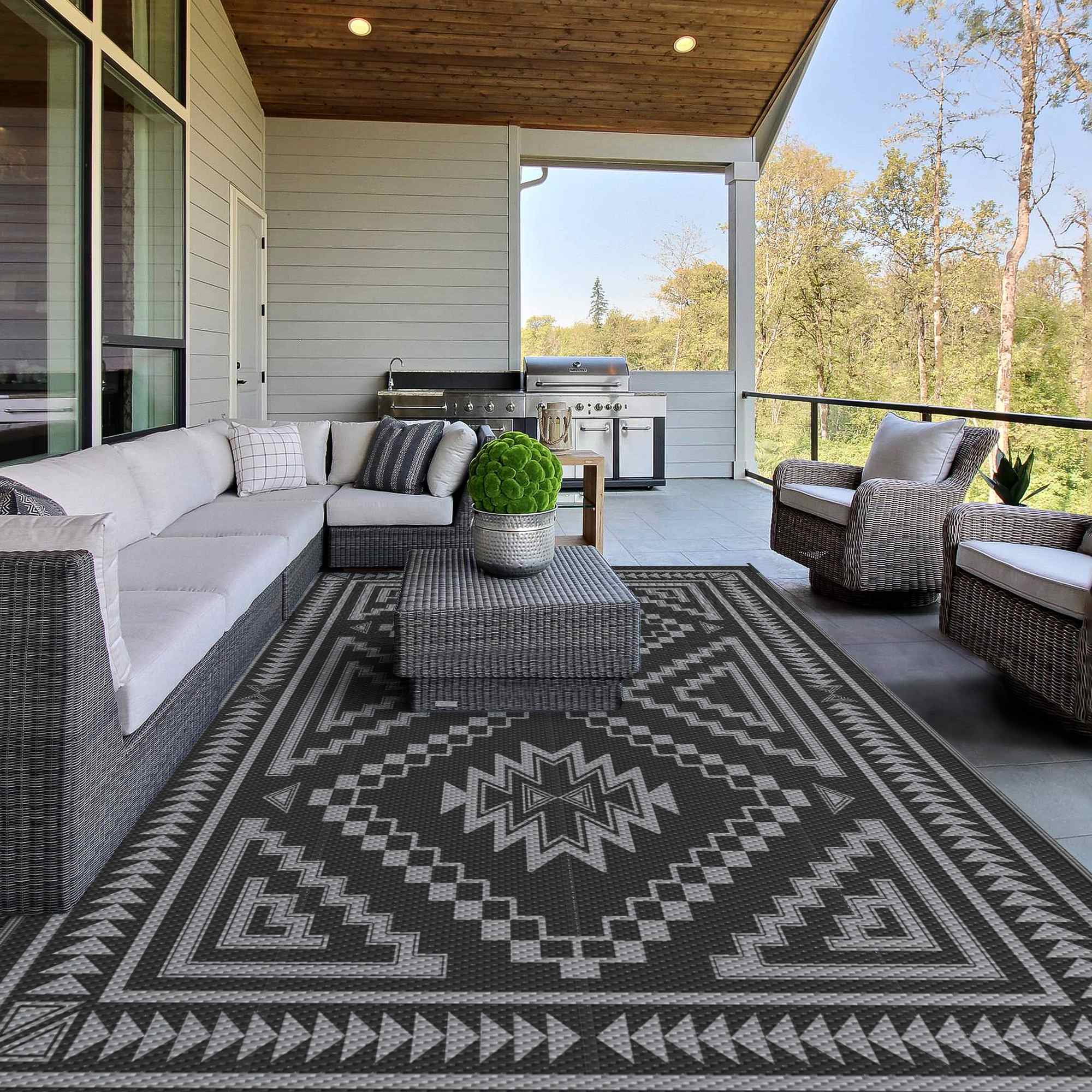 DEORAB Outdoor Rug for Patio Clearance,6'x9' Waterproof Mat,Reversible ...