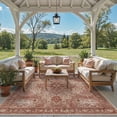 thumbnail image 1 of DEORAB Outdoor Rugs 5'X8' Chenille Patio Rug Three-Layer Material Imitation Silicone Spot Molding Camping Outside Rv Mat,Brown & Red, 1 of 8
