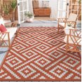 thumbnail image 1 of DEORAB Outdoor Rugs 6'x9' Waterproof Plastic Patio Mat Reversible Orange & White Non-Slip Geometric Design for Camping, RV, Balcony, Porch, Picnic, 1 of 8