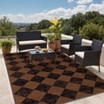 thumbnail image 1 of DEORAB Outdoor Rug 5'x 8' Polypropylene Surface Washable UV-Resistant Carpet Patio Deck Porch，Black & Brown, 1 of 5
