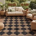 thumbnail image 1 of DEORAB Outdoor Rug 5'x 8' Polypropylene Surface Washable UV-Resistant Carpet Patio Deck Porch，Black & Coffee, 1 of 12