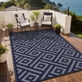 thumbnail image 1 of DEORAB Outdoor Rugs Waterproof Plastic Straw Mat 8'x10' Reversible for RV Patio Deck Beach Blue & Grey, 1 of 8