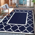 thumbnail image 1 of DEORAB PPDD05-BLUEWHITE-9X12FT Outdoor Rug 9'x12' Waterproof Reversible Mat, Blue & White, 1 of 8