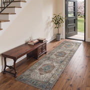 DEORAB Runner Rug 2.5X10 Non Slip Hallway Vintage Rugs, Machine Washable Lightweight Mat for Living Room, Entryway, Bedr