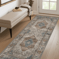 thumbnail image 1 of DEORAB Runner Rug 2X7 Non Slip Hallway Vintage Rugs, Machine Washable Lightweight Mat for Living Room, Entryway, Bedroom, Kitchen and Passage, Ultra-Thin, 1 of 8