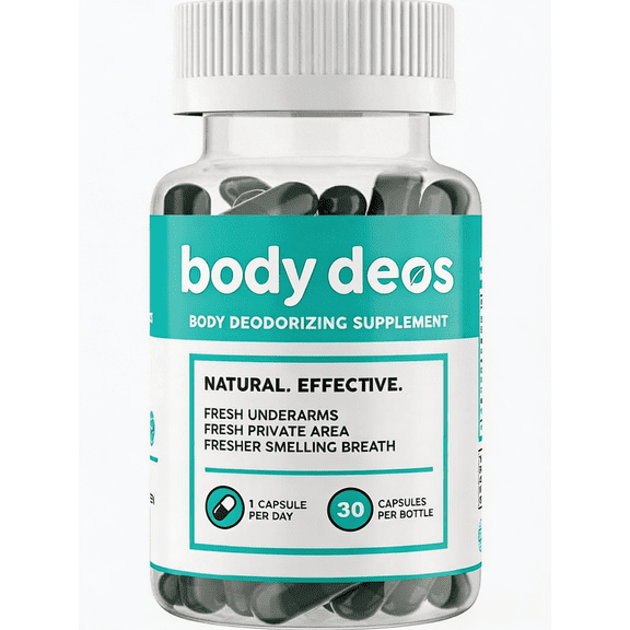 DEOS Internal Deodorant Supplement Full Body Deodorizer for Gut Health, Skin Health, Detox & Digestion Support Natural Odor Control Chlorophyll Pills | 30 Capsules
