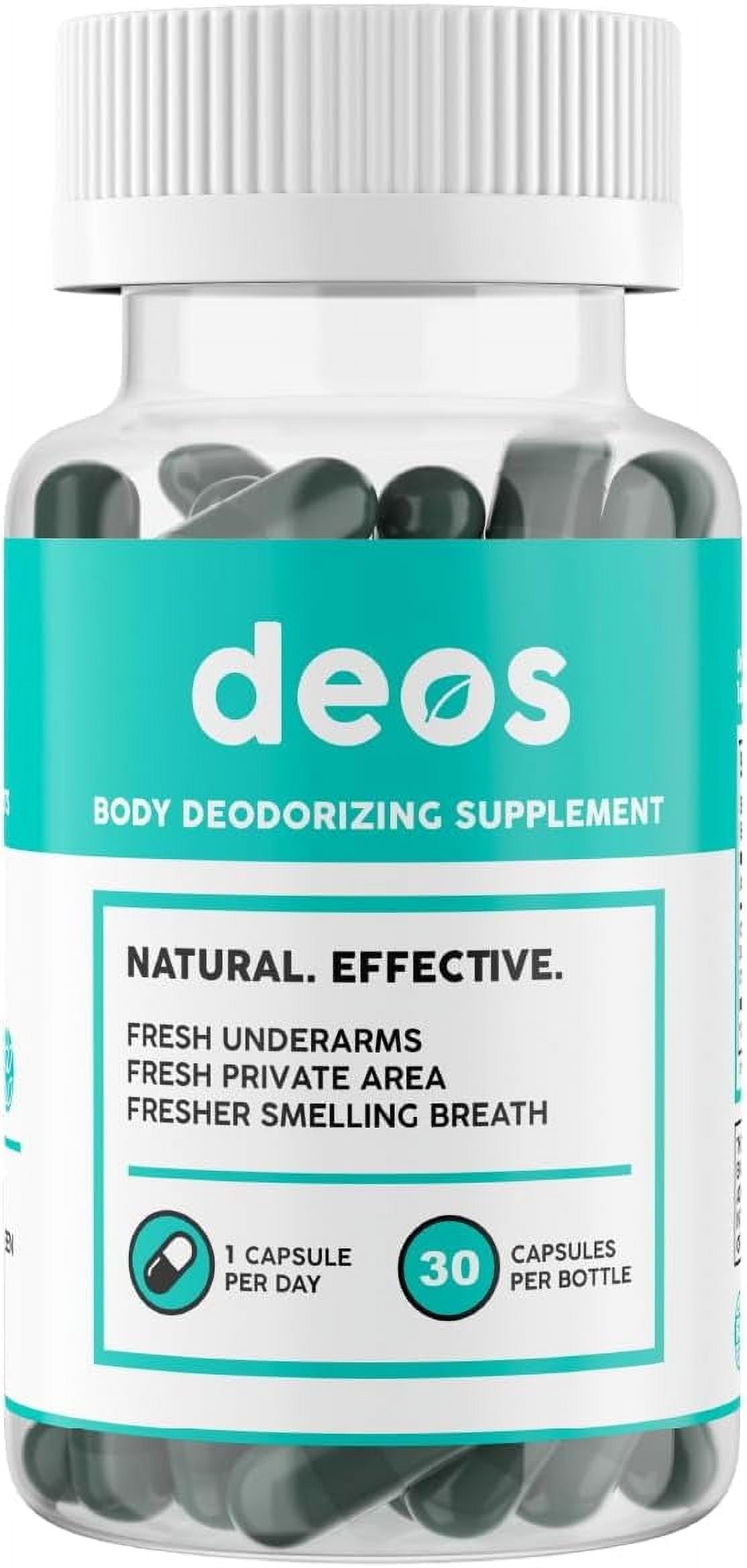 DEOS Internal Deodorant Supplement  Full Body Deodorizer for Gut Health, Skin Health, Detox & Digestion Support  Natural Odor Control Chlorophyll Pills for Head-to-Toe Freshness | 30 Capsules