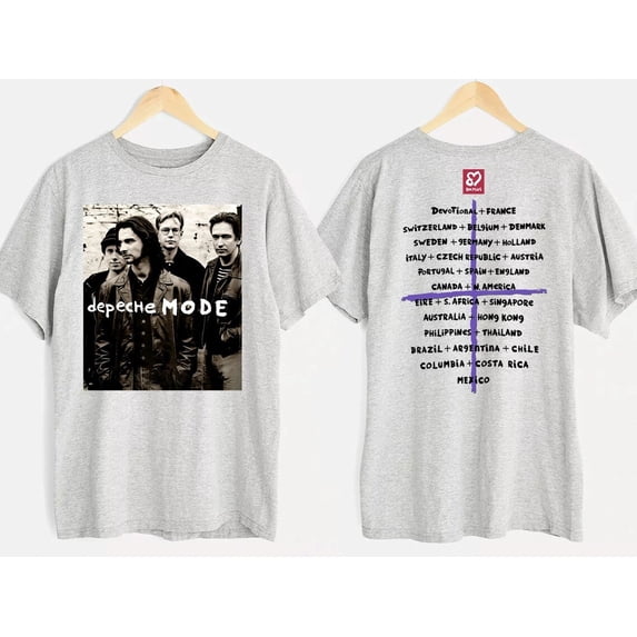 DEPECHE MODE Faith Devotional World Tour 1993 SPORT GREY T-Shirt, 90s Depeche Mode Concert T-Shirt, Depeche Mode Band T-Shirt, Rock Music Shirt