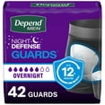 thumbnail image 1 of Depend Guards Incontinence Pads for Men, Overnight Absorbency, 42 Count, 1 of 11