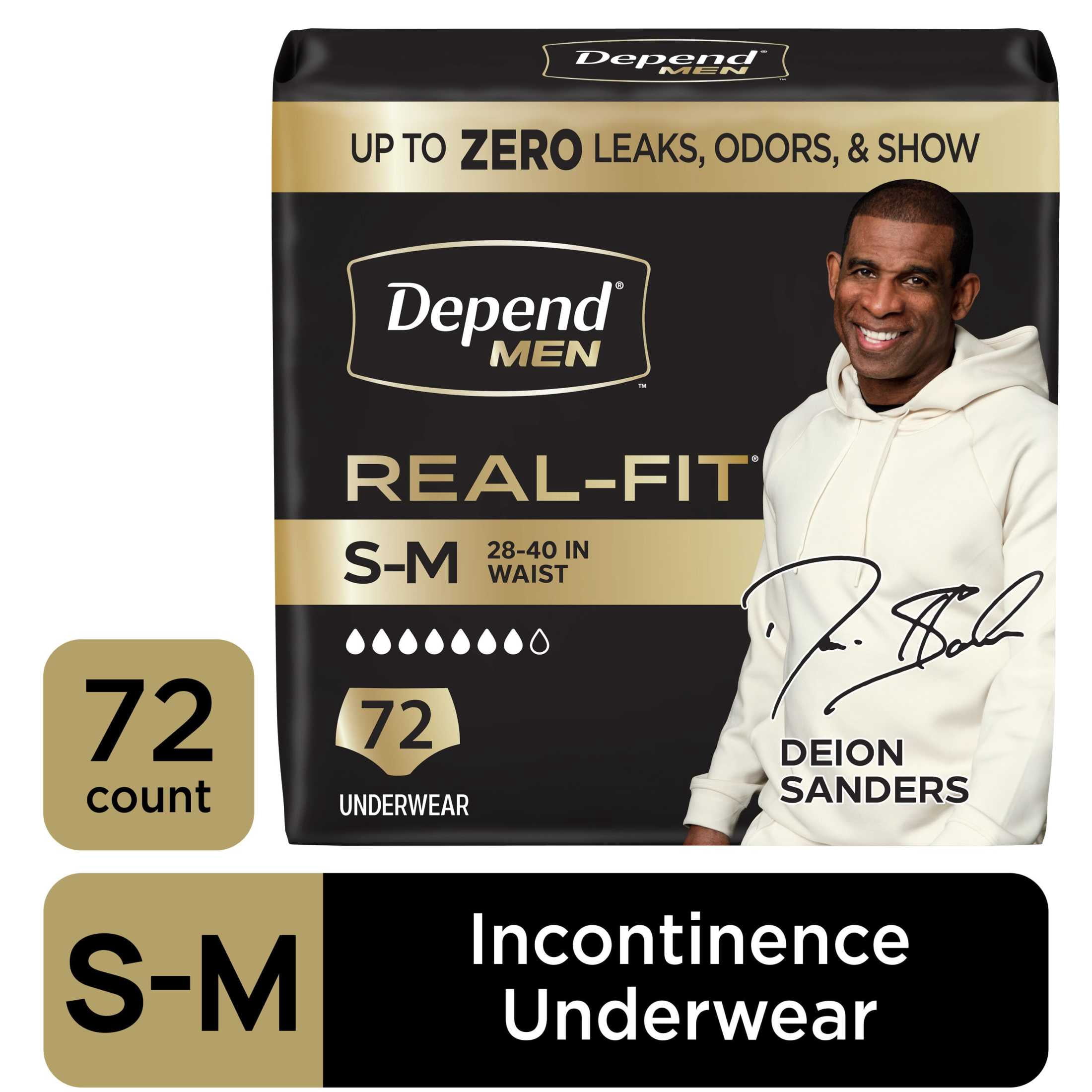 Depend, Incontinence Underwear for Men, 72 ct, Black S/M - Walmart.com
