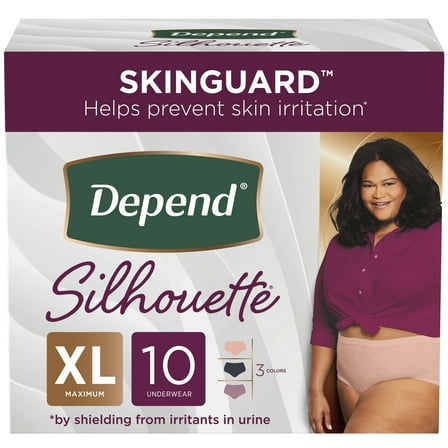 DEPEND SILHOUETTE MAX ABS UNDERWEAR FEMALE XL 10