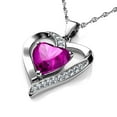 thumbnail image 1 of DEPHINI Pink Heart Necklace - 925 Sterling Silver Pendant CZ Crystal, 1 of 7