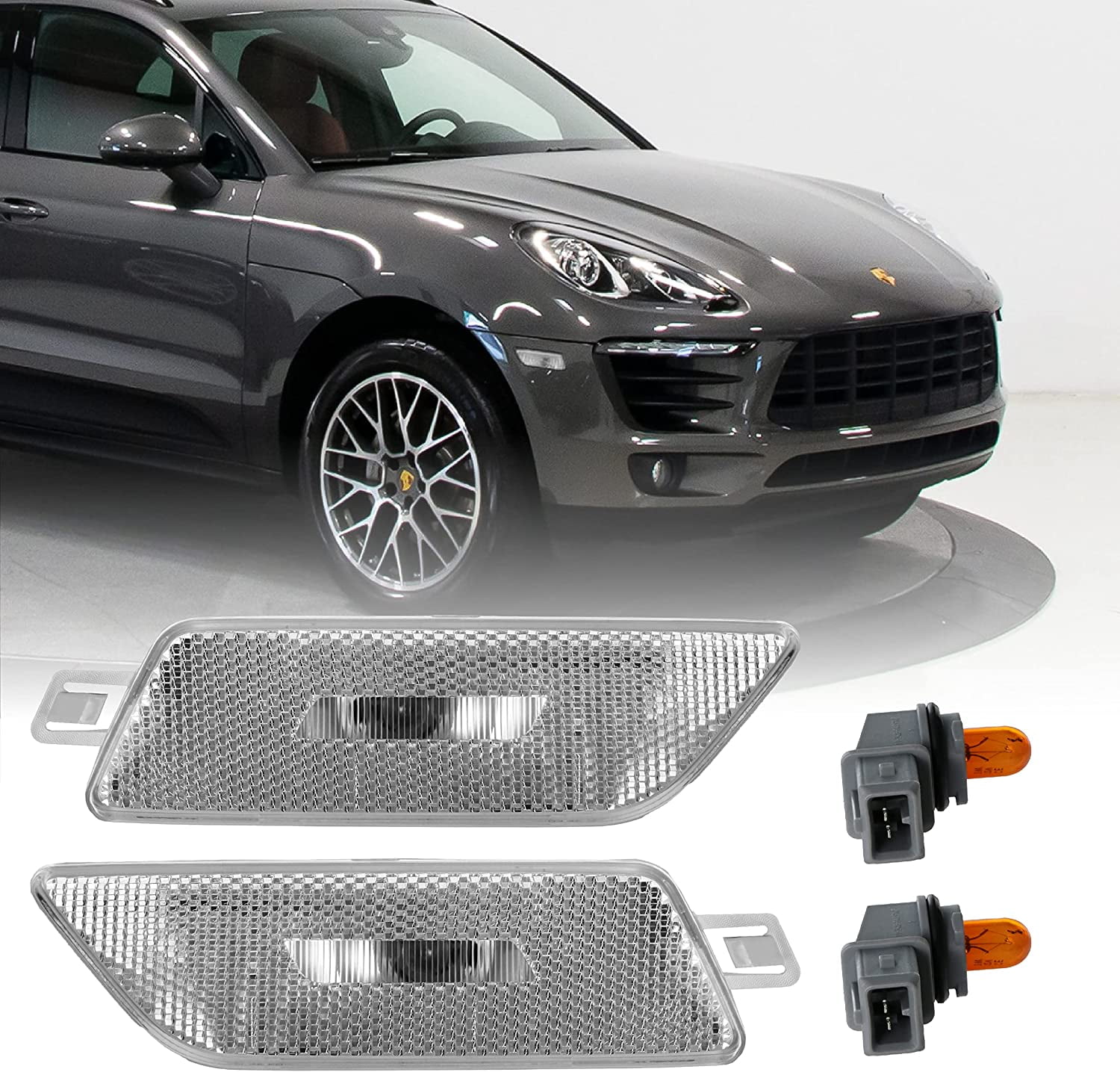 DEPO 1421 Side Marker Lights Front Bumper Sidemarkers Lamps Set