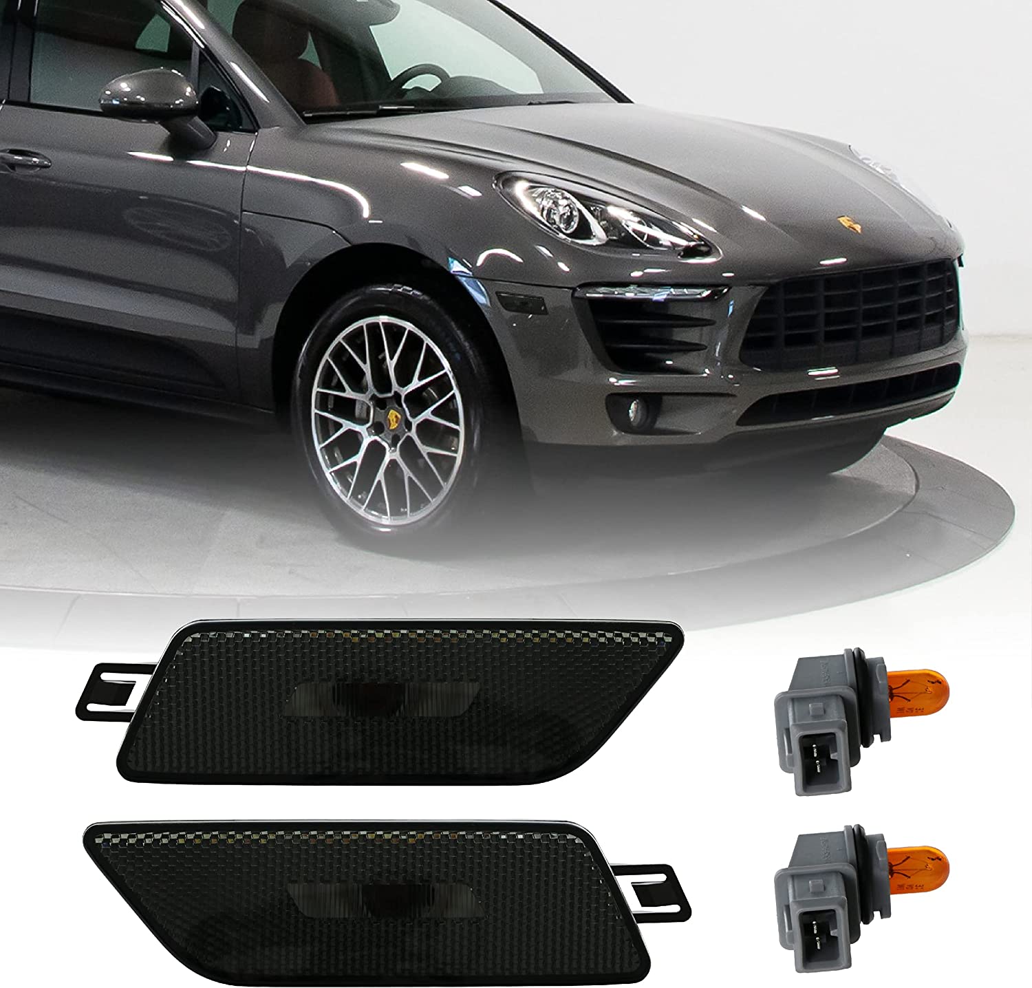 DEPO 1421 Side Marker Lights Smoke Front Bumper Sidemarkers Lamps