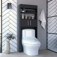 thumbnail image 1 of DEPOT E-SHOP Atlas Over The Toilet Cabinet, Two Shelves, Double Door, Black, 1 of 6