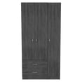 thumbnail image 1 of DEPOT E-SHOP Bosko 3 Doors Armoire, Two Drawers, One Door Cabinet, Two Door Cabients, Metal Rod, Smoky Oak/White, For Bedroom, 1 of 5