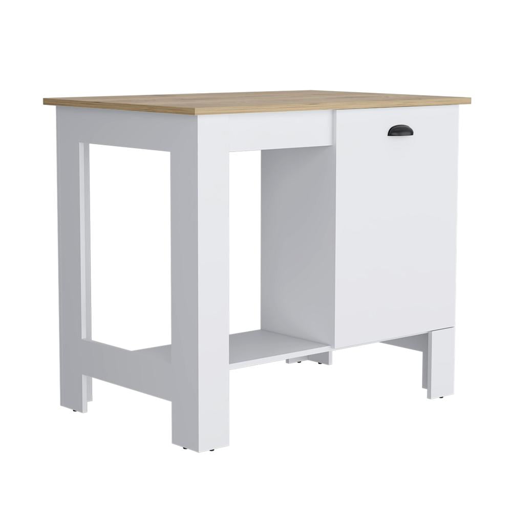 DEPOT E-SHOP Caddo Kitchen Island with Storage and Cabinet