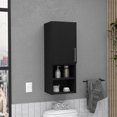 thumbnail image 1 of Depot E-Shop Cairo Medicine Cabinet, 2 External Shelves, Metal Handle, Single Door, 2 Interior Shelves, Black, 1 of 5