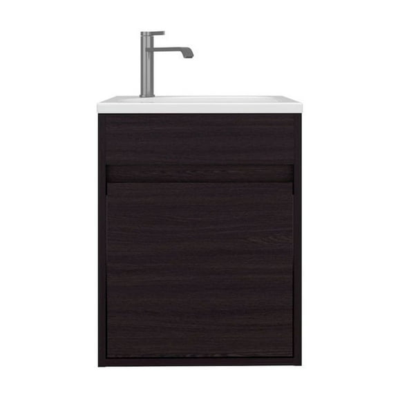 Depot E-Shop Chisana Bathroom Vanity, 1 Door, Black Wengue