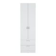 thumbnail image 1 of Depot E-Shop Armoire Wardrove 76" H, Hanging Rod, 2 Drawers, 1 Shelf, White, 1 of 5